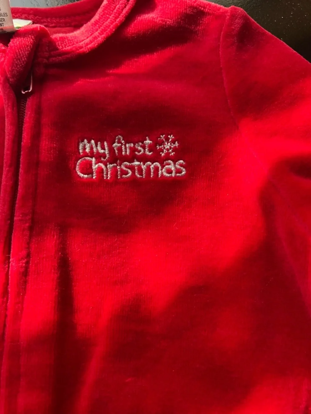 New - Little Me My First Christmas Velour Footed Sleeper